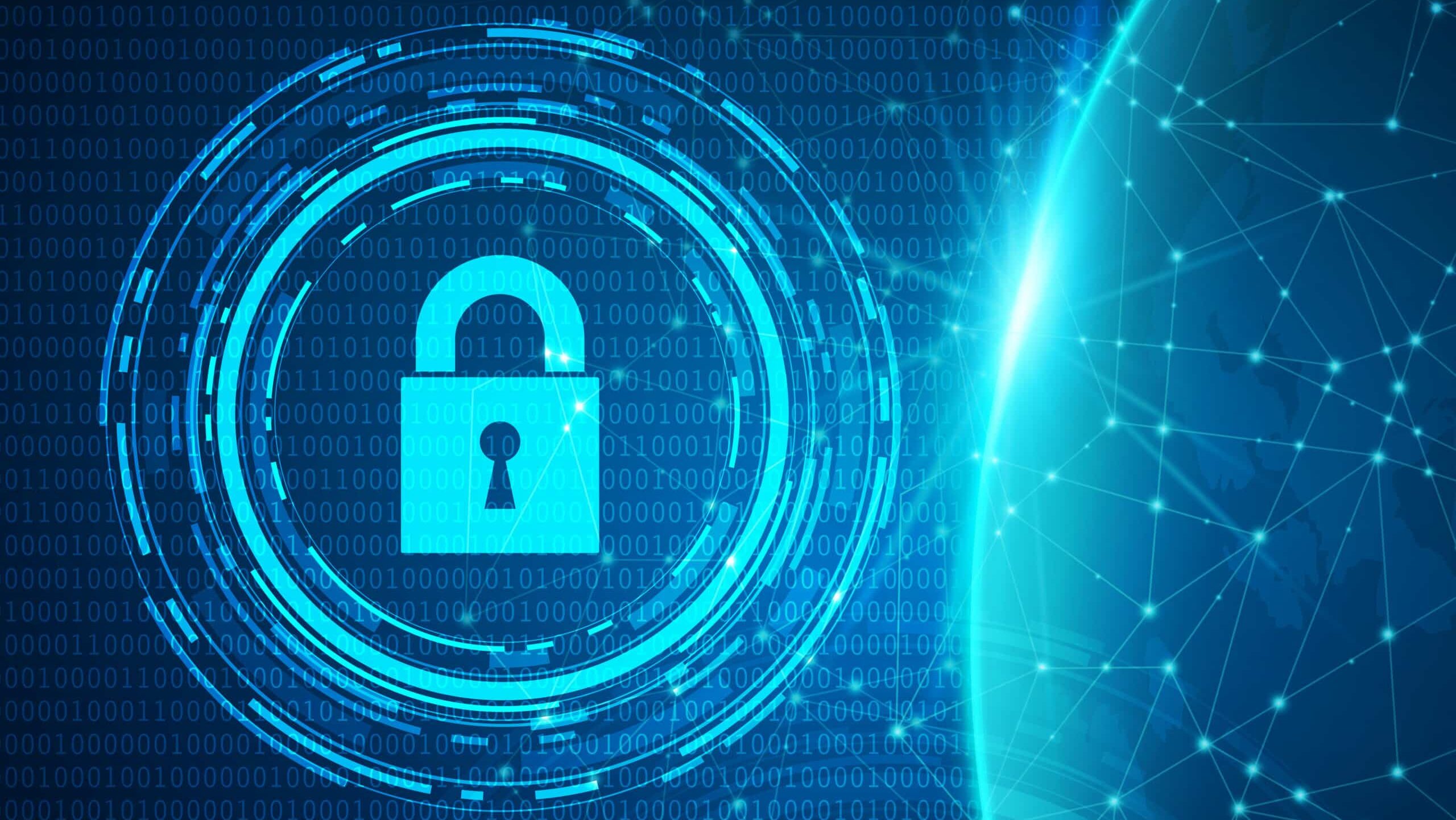 Welt und Cyber Security Schloss